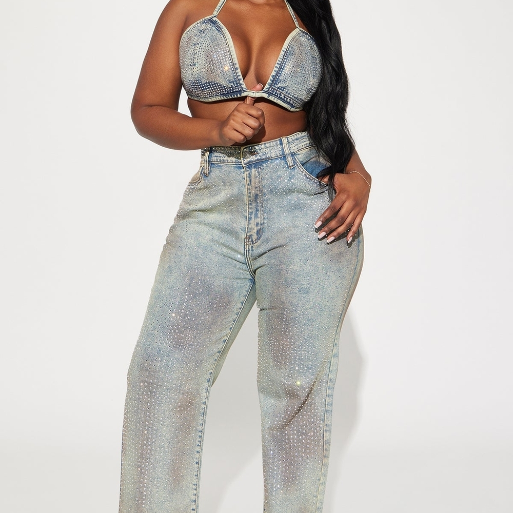 Bling Bling Denim Pant Set